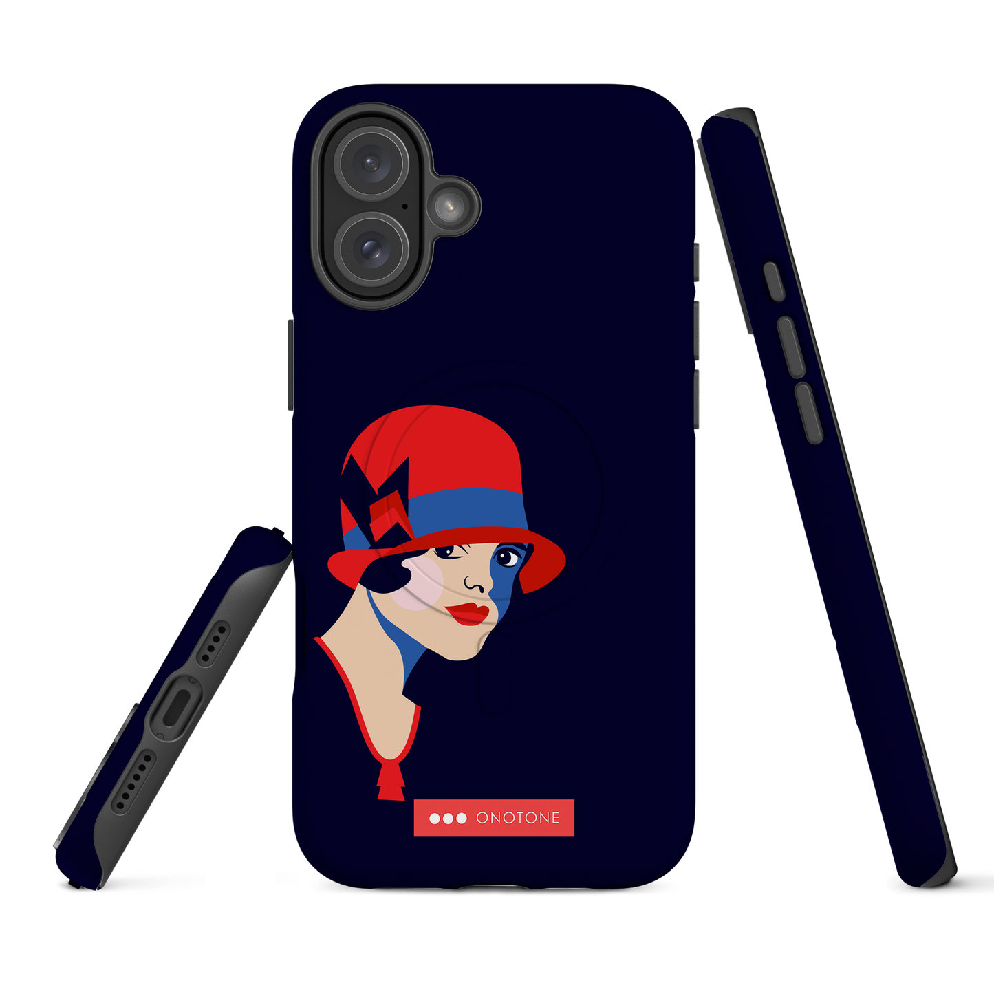 Dual Layer dark blue modern iPhone® Case