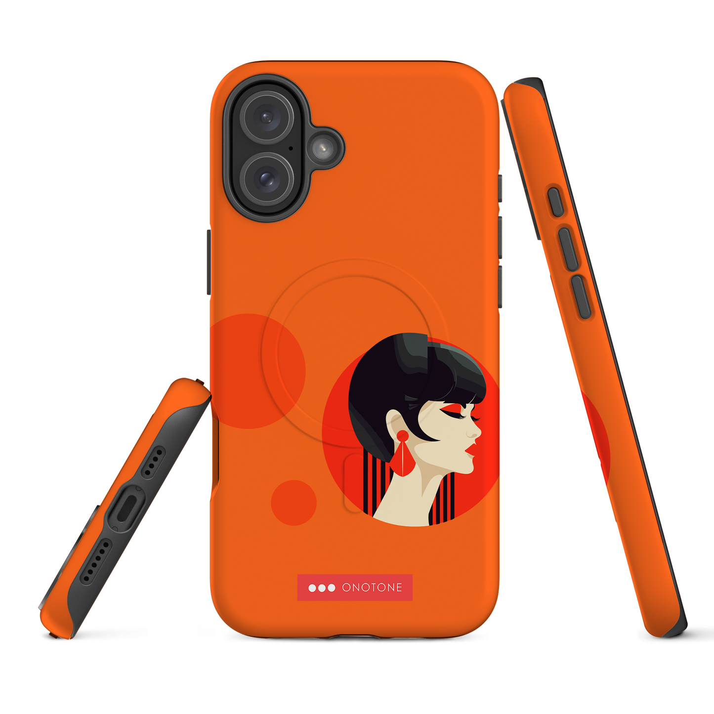 Dual Layer orange modern iPhone® Case
