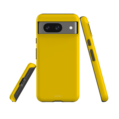 Pixel Case in yellow with raised edges for screen safety. Durable and shock-resistant cover for Google Pixel models.