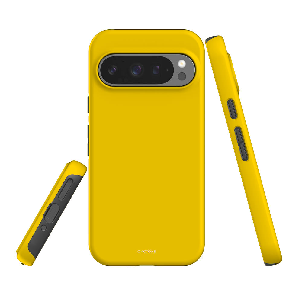 Pixel Case in bold yellow color for Google Pixel. Features shock-resistant protection and sleek, minimalist design.