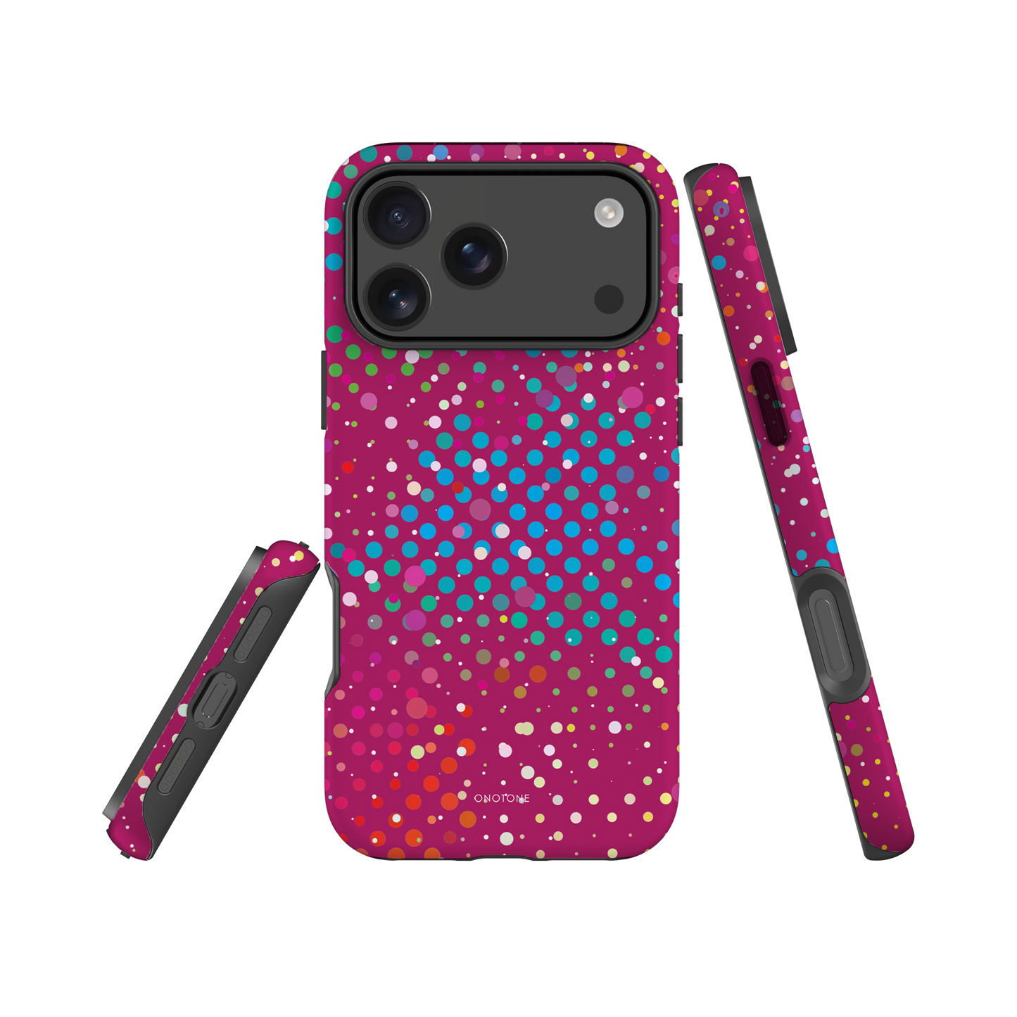 Burgundy Red Polka Dot iPhone 17 Pro (MagSafe) Case