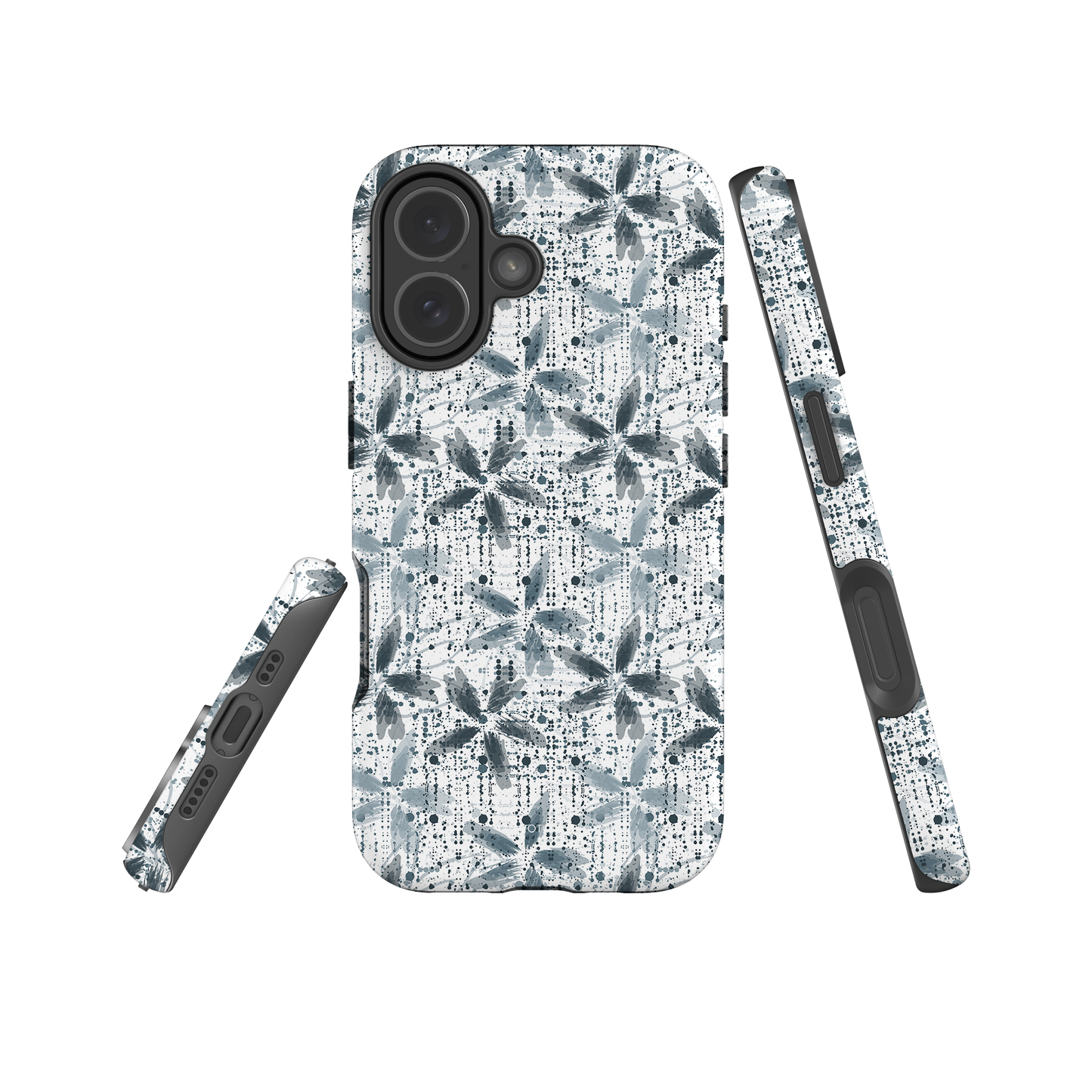 Japanese design indigo iPhone® Case with floral designs (IND-003)