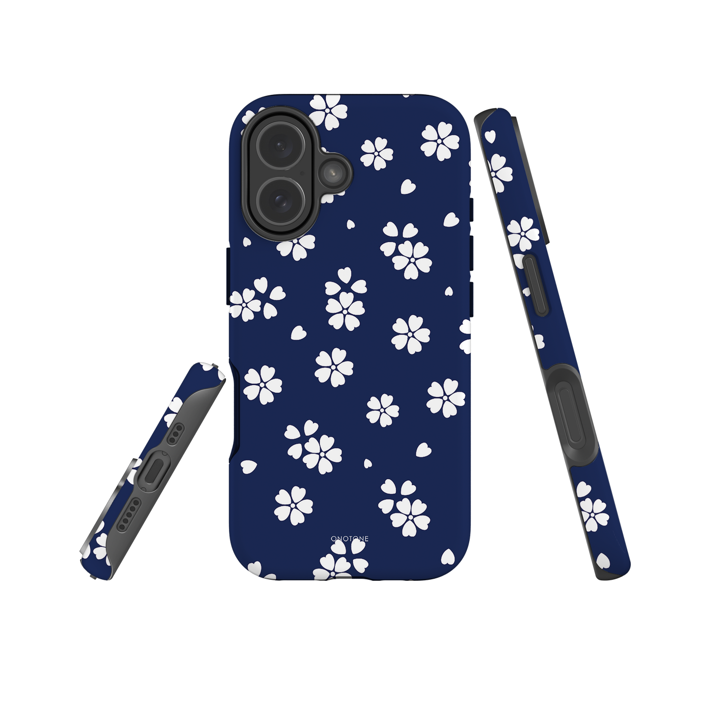 Japanese design indigo iPhone® Case with blue sakura patterns (IND-030)