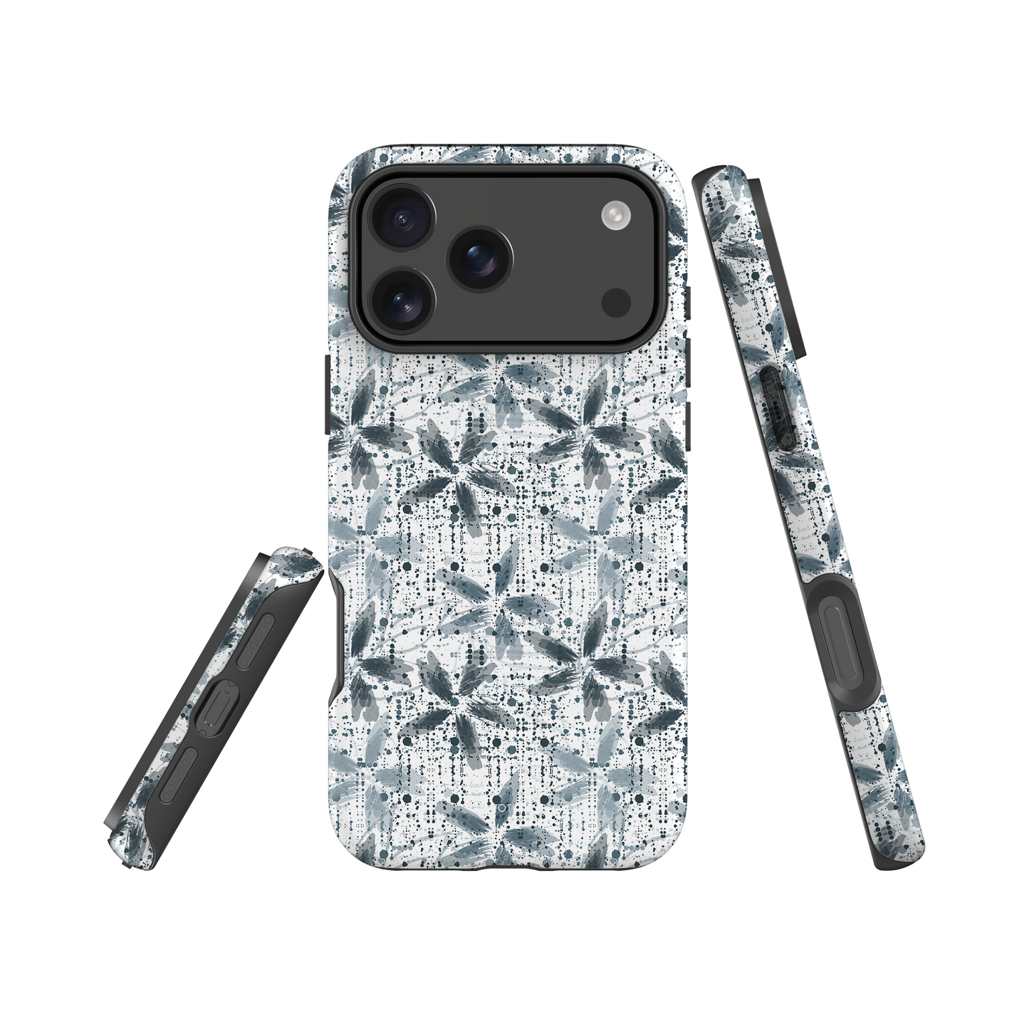Japanese design indigo iPhone® Case with floral designs (IND-003)
