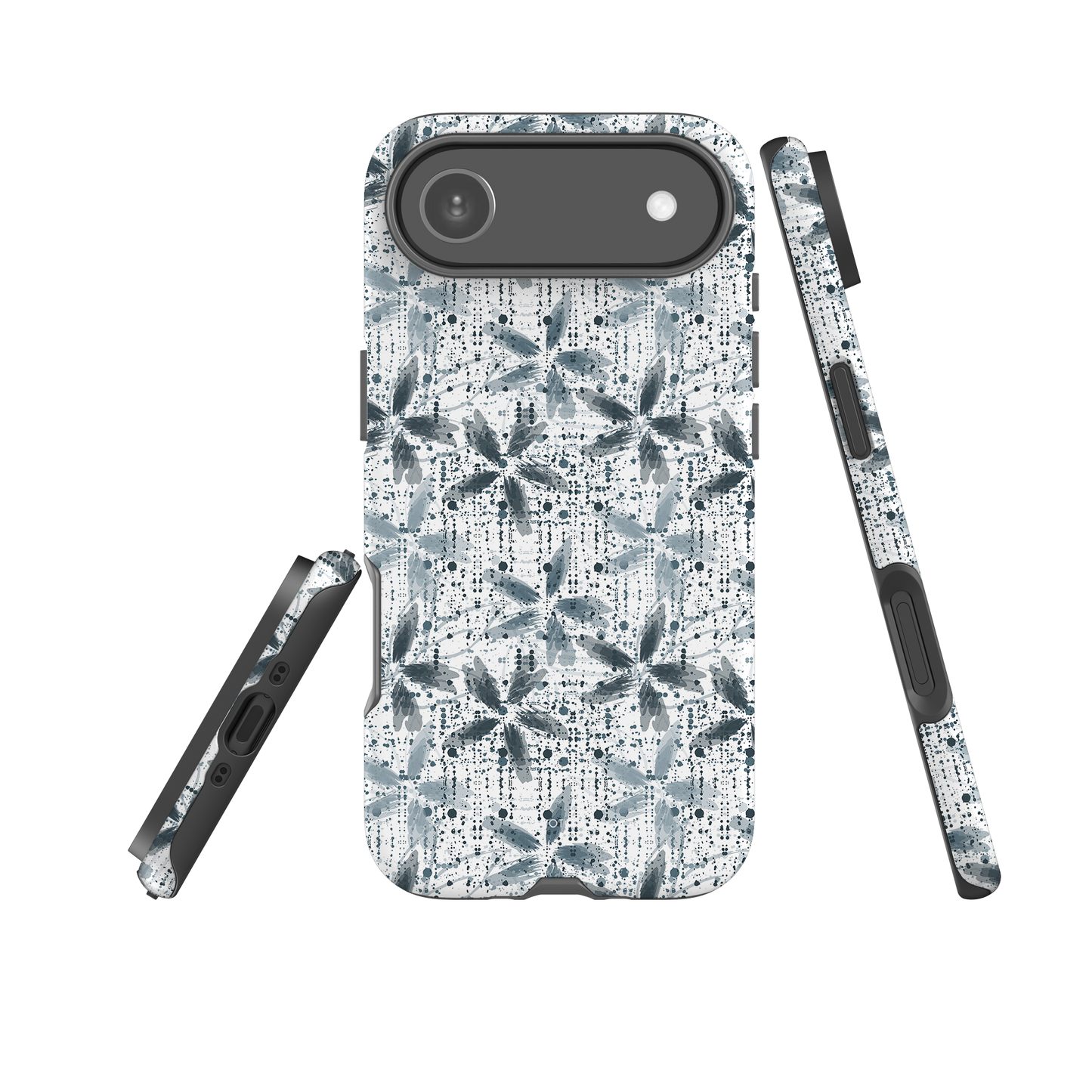 Japanese design indigo iPhone® Case with floral designs (IND-003)