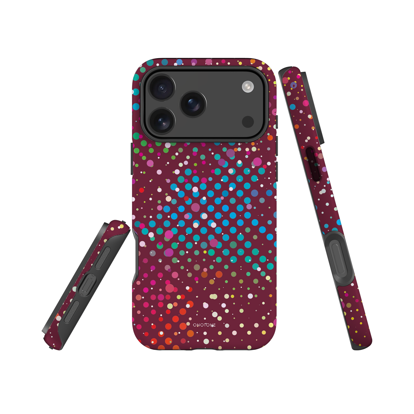 Burgundy Brown Polka Dot iPhone 17 Pro (MagSafe) Case