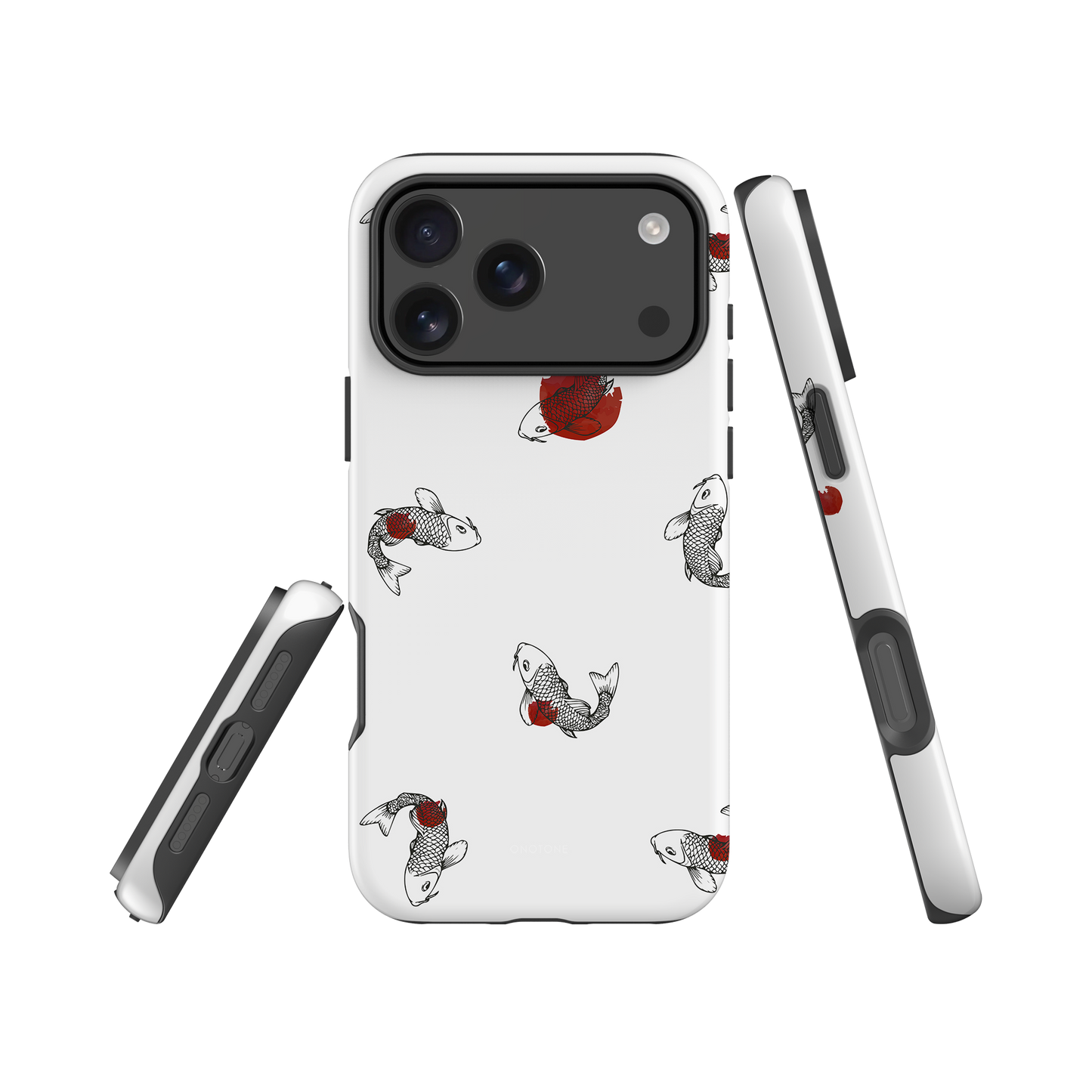 Japanese design indigo iPhone® Case with Koi patterns  (IND-038)