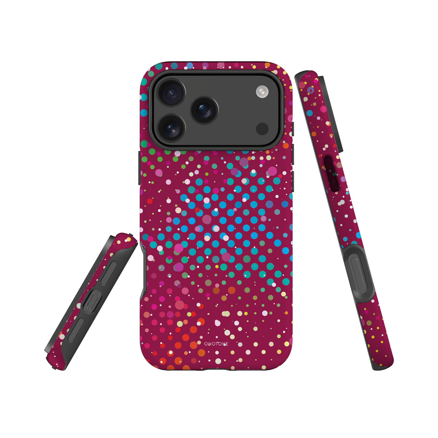 Deep Maroon Polka Dot iPhone 17 Pro (MagSafe) Case
