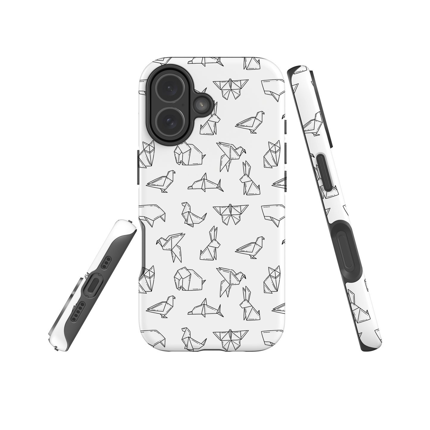 Japanese design indigo iPhone® Case with origami patterns  (IND-037)