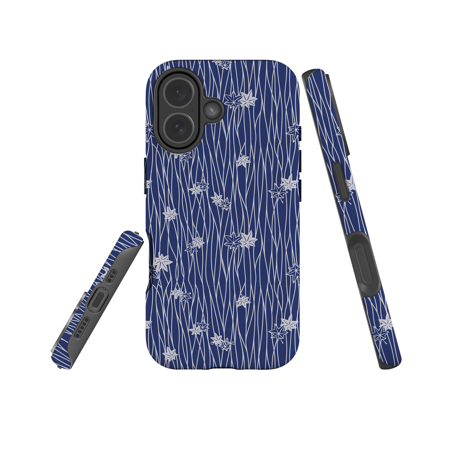 Japanese design indigo iPhone® Case with flower patterns (IND-011)