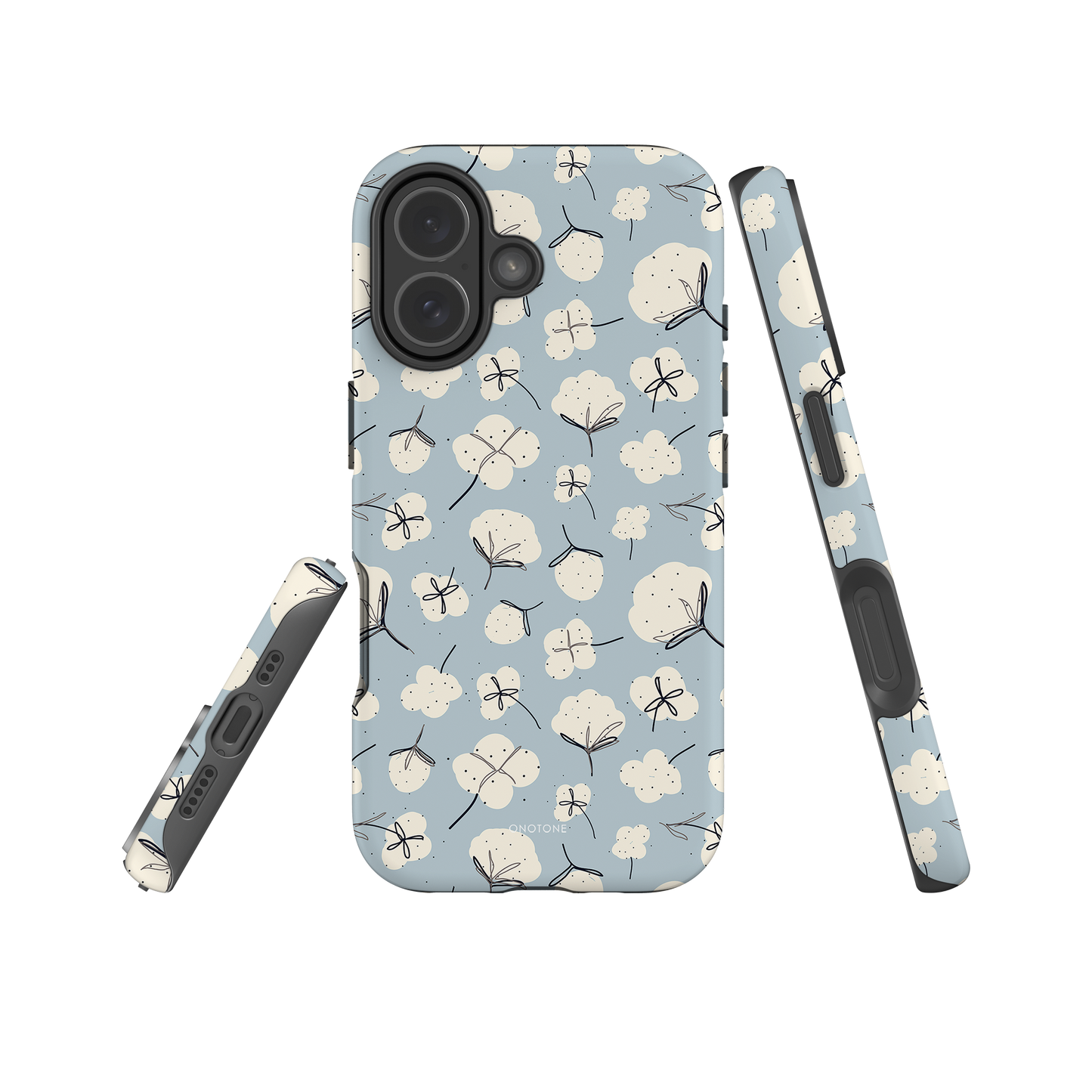 Japanese design indigo iPhone® Case with floral patterns  (IND-027)