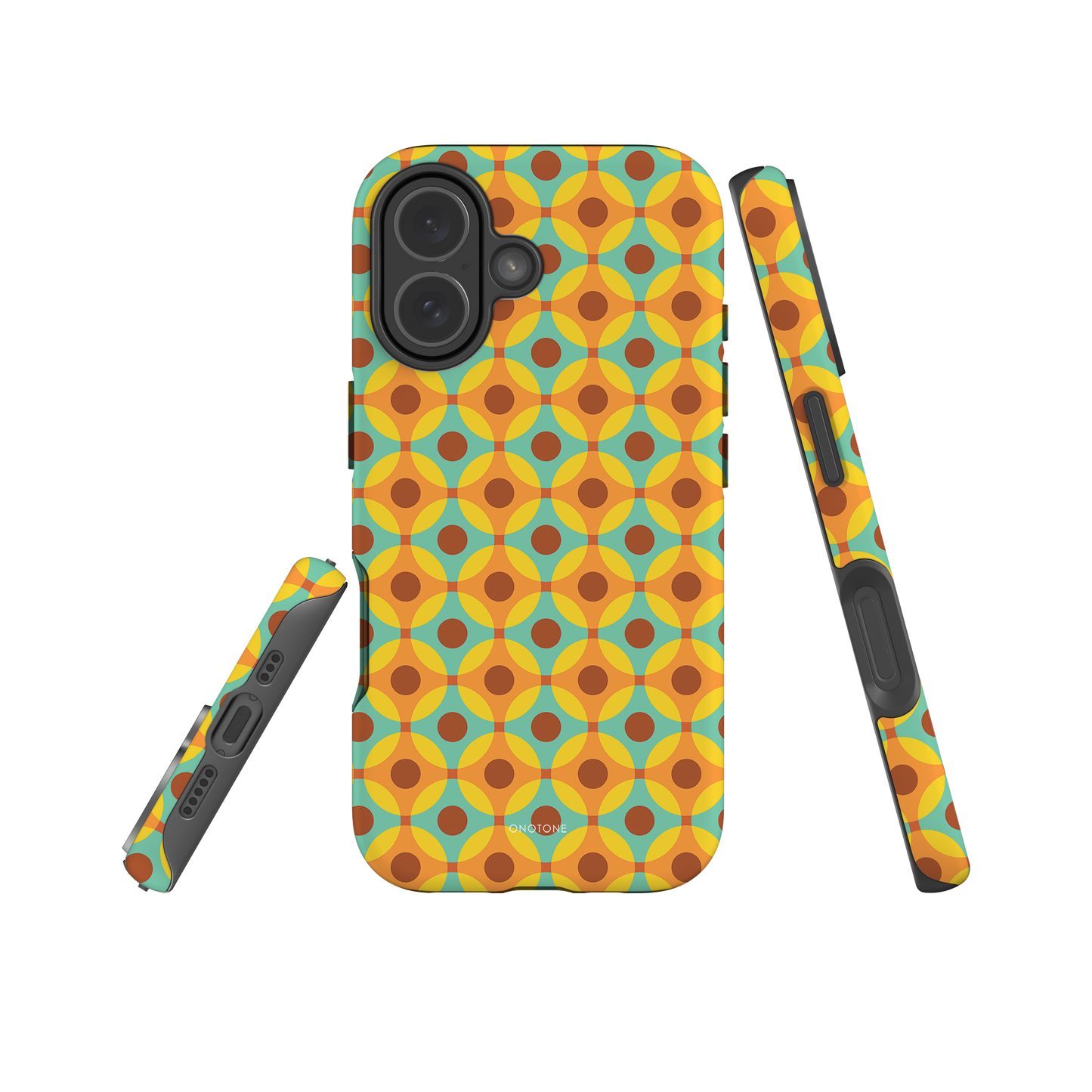 Vintage iPhone Case – Classic Style with Yellow, Blue patterns (RTR-018)