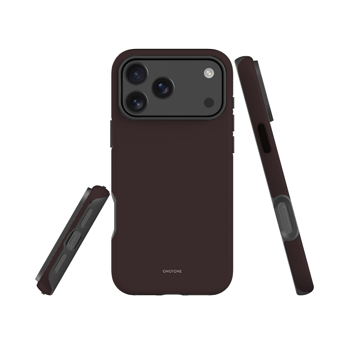 TAUPE BROWN MINIMALIST IPHONE® CASE - PANTONE® CHOCOLATE PLUM