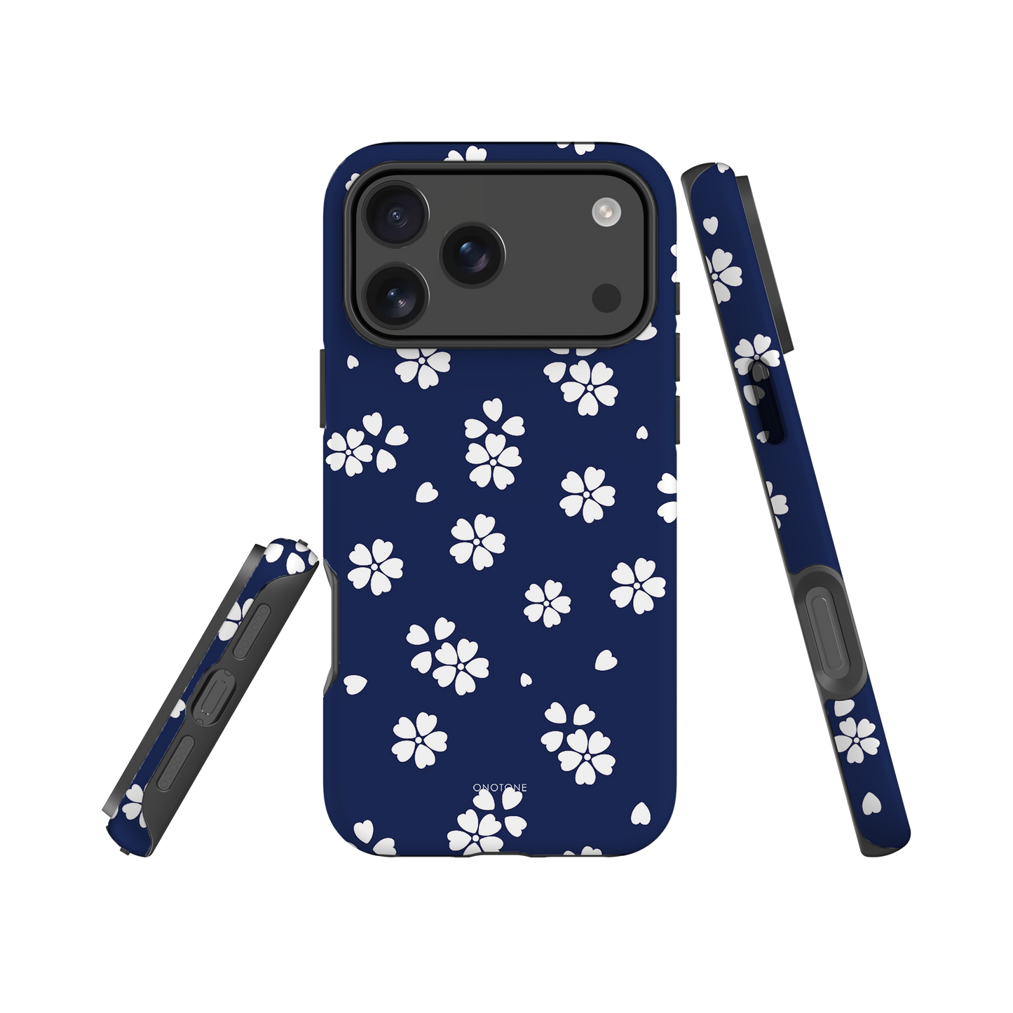 Japanese design indigo iPhone® Case with blue sakura patterns (IND-030)