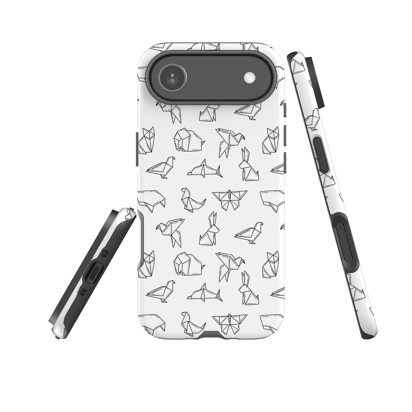 Japanese design indigo iPhone® Case with origami patterns  (IND-037)
