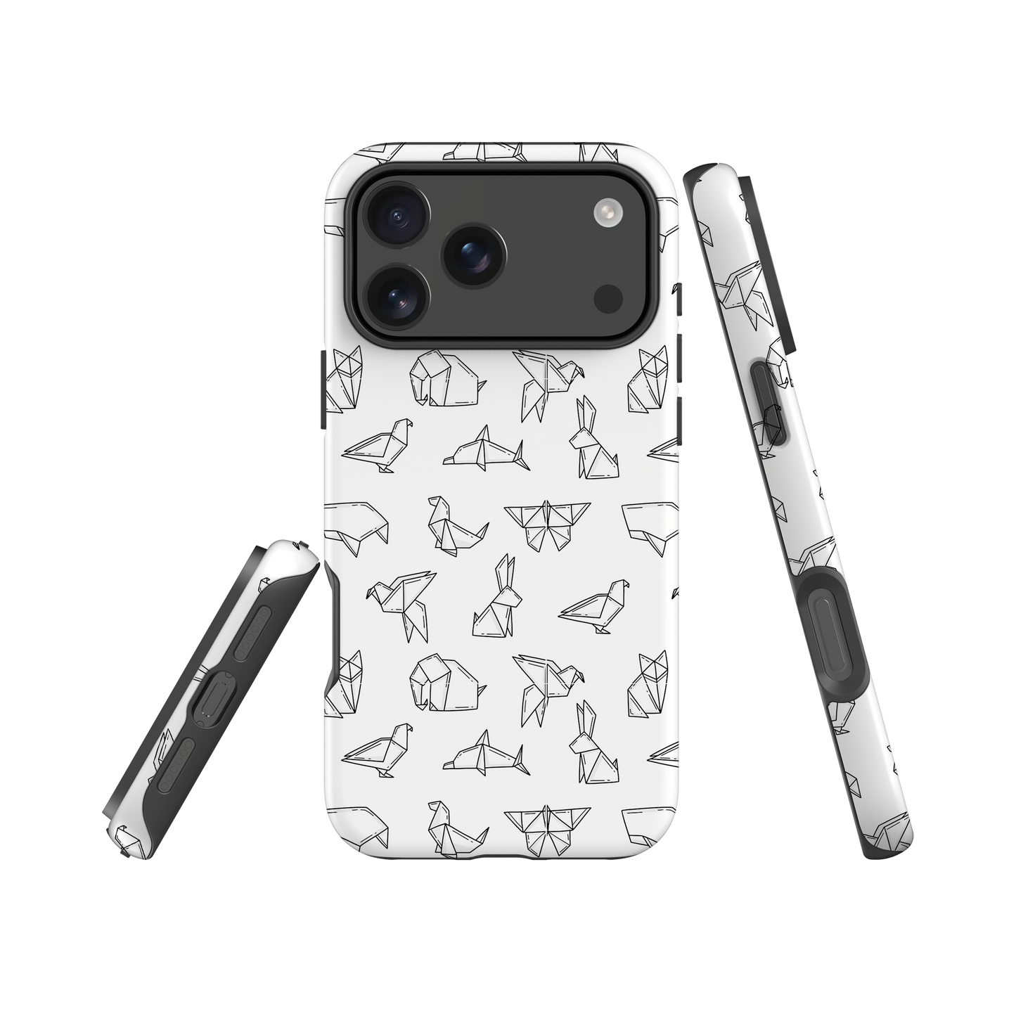Japanese design indigo iPhone® Case with origami patterns  (IND-037)