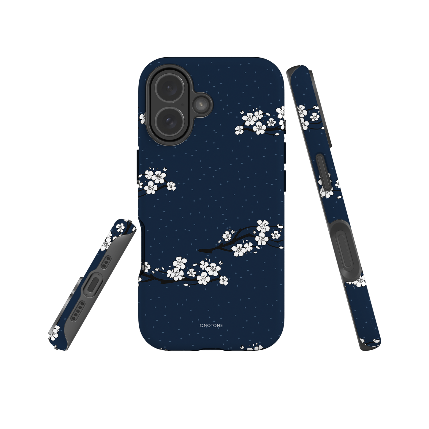 Japanese design indigo iPhone® Case with cherry blossoms (IND-015)