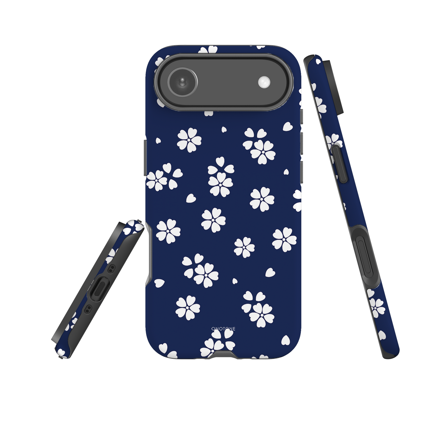 Japanese design indigo iPhone® Case with blue sakura patterns (IND-030)