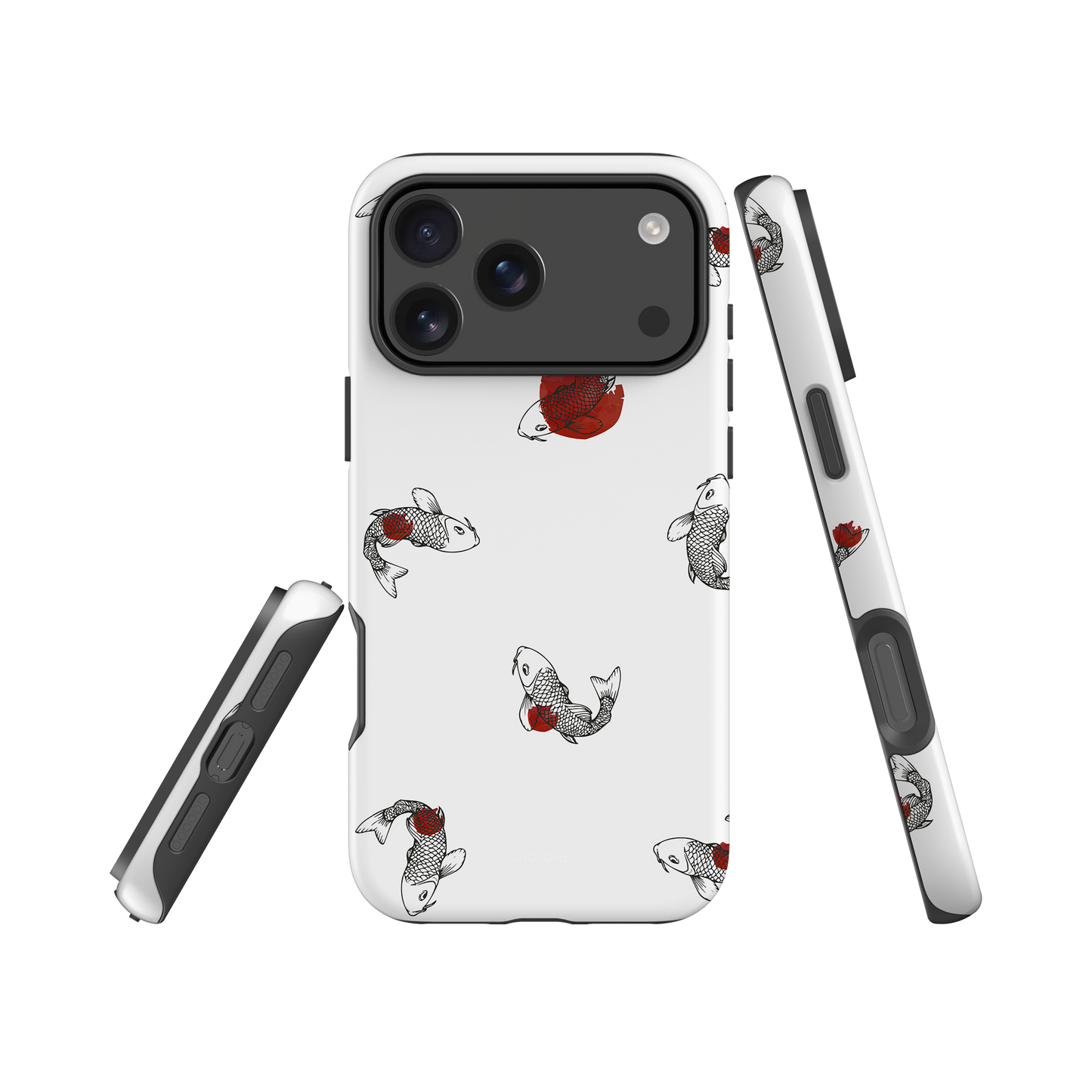 Japanese design indigo iPhone® Case with Koi patterns  (IND-038)