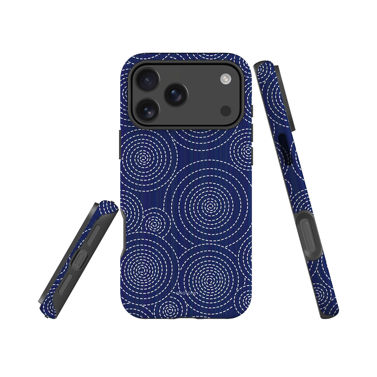 Japanese design indigo iPhone® Case with blue flowers  (IND-023)