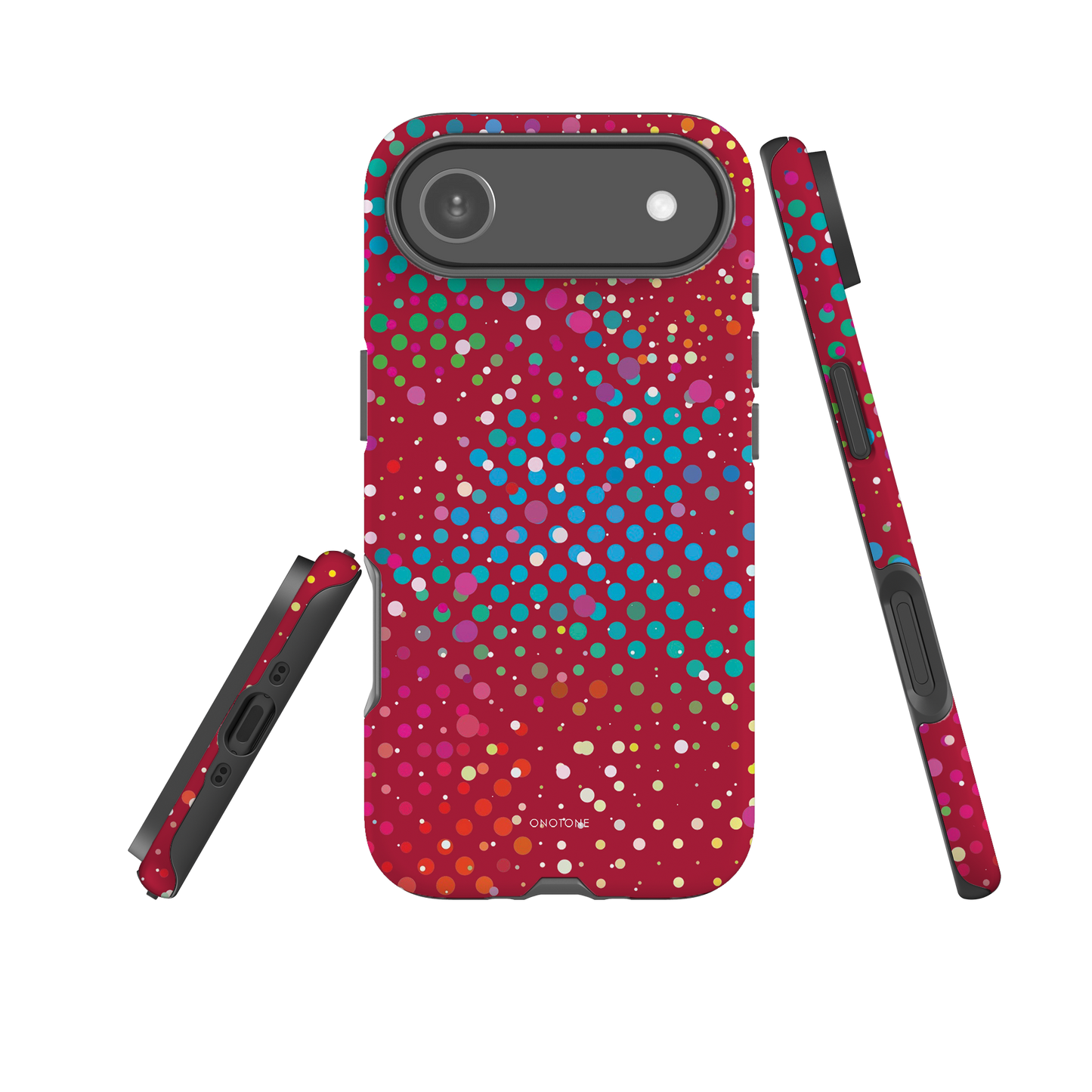 Maroon Red Polka Dot iPhone 17 Pro (MagSafe) Case