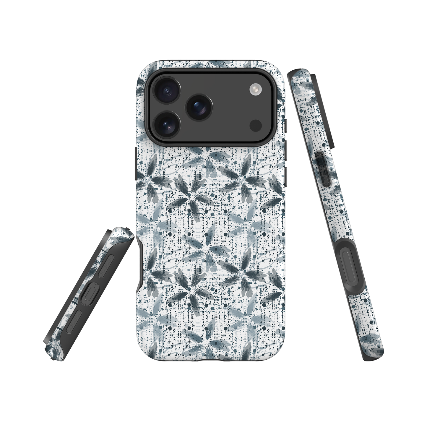 Japanese design indigo iPhone® Case with floral designs (IND-003)