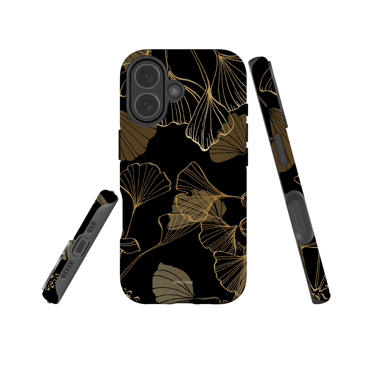 Japanese traditional design indigo iPhone® Case Ginkgo leaves (IND-018)