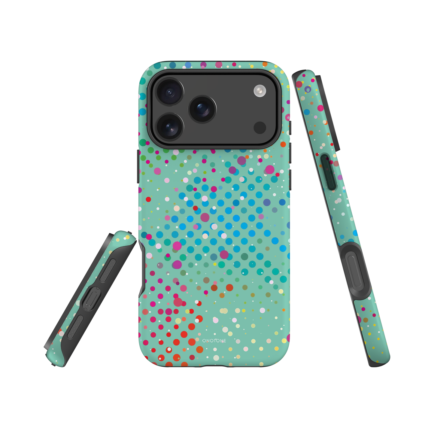 Middle Blue Green Polka Dot iPhone 17 Pro (MagSafe) Case