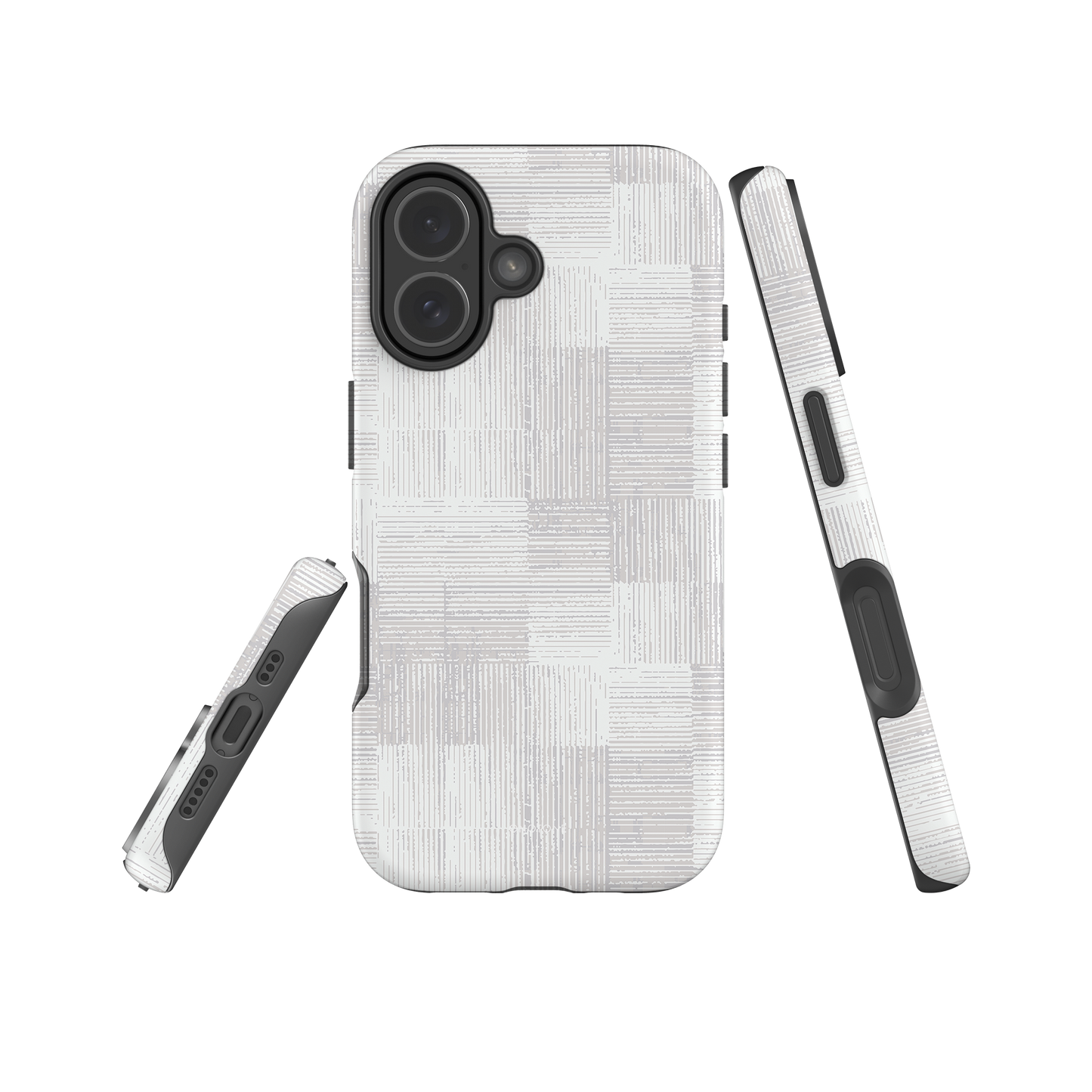 Japanese design indigo iPhone® Case with gray patterns  (IND-034)