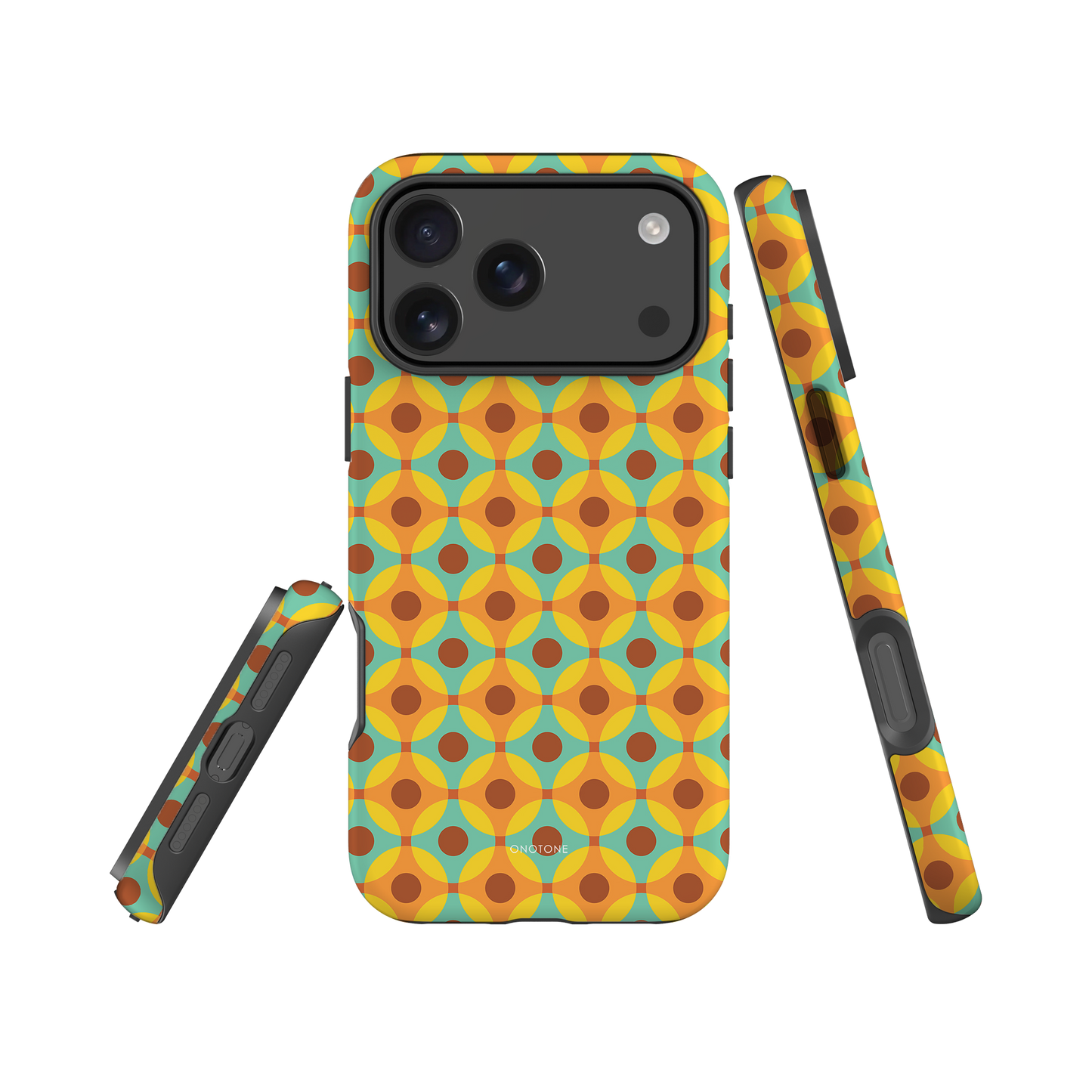Vintage iPhone Case – Classic Style with Yellow, Blue patterns (RTR-018)