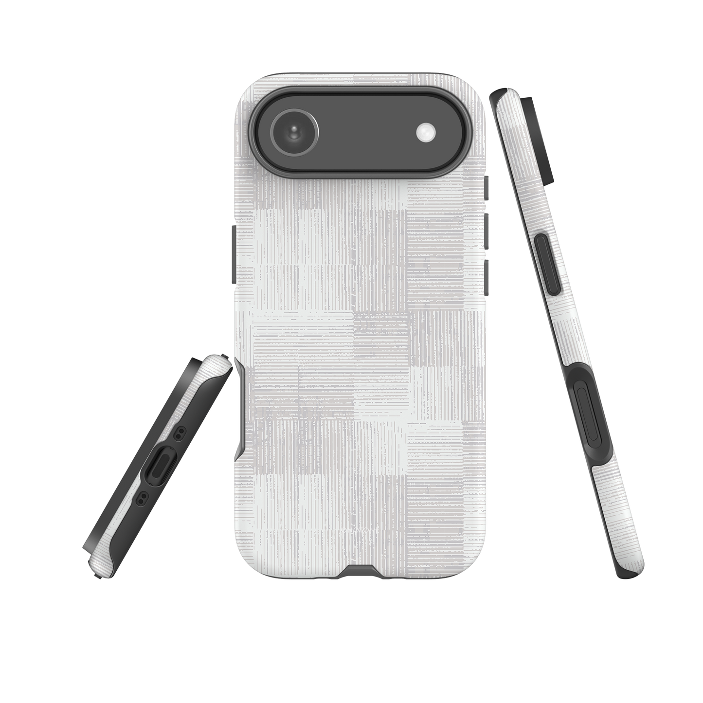 Japanese design indigo iPhone® Case with gray patterns  (IND-034)