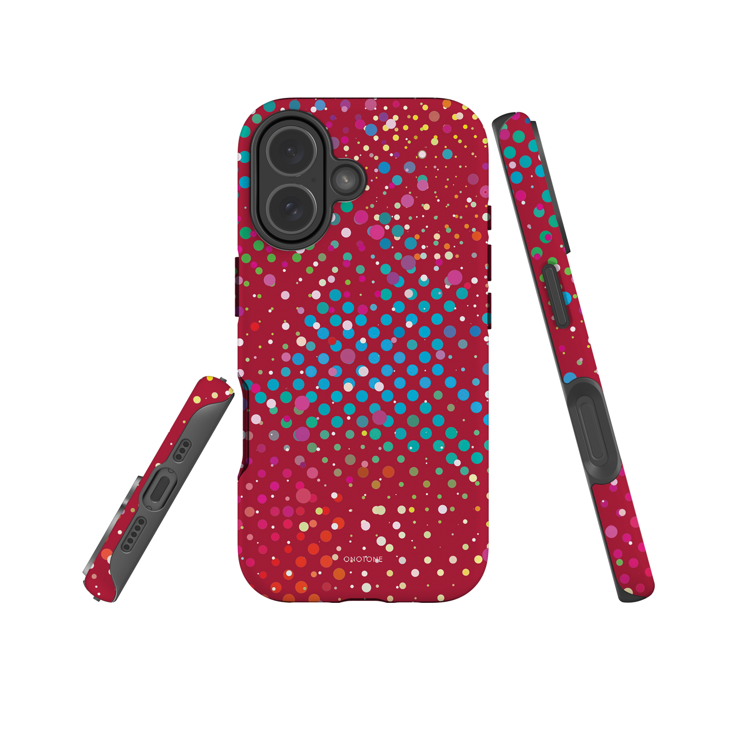 Maroon Red Polka Dot iPhone 17 (MagSafe) Case