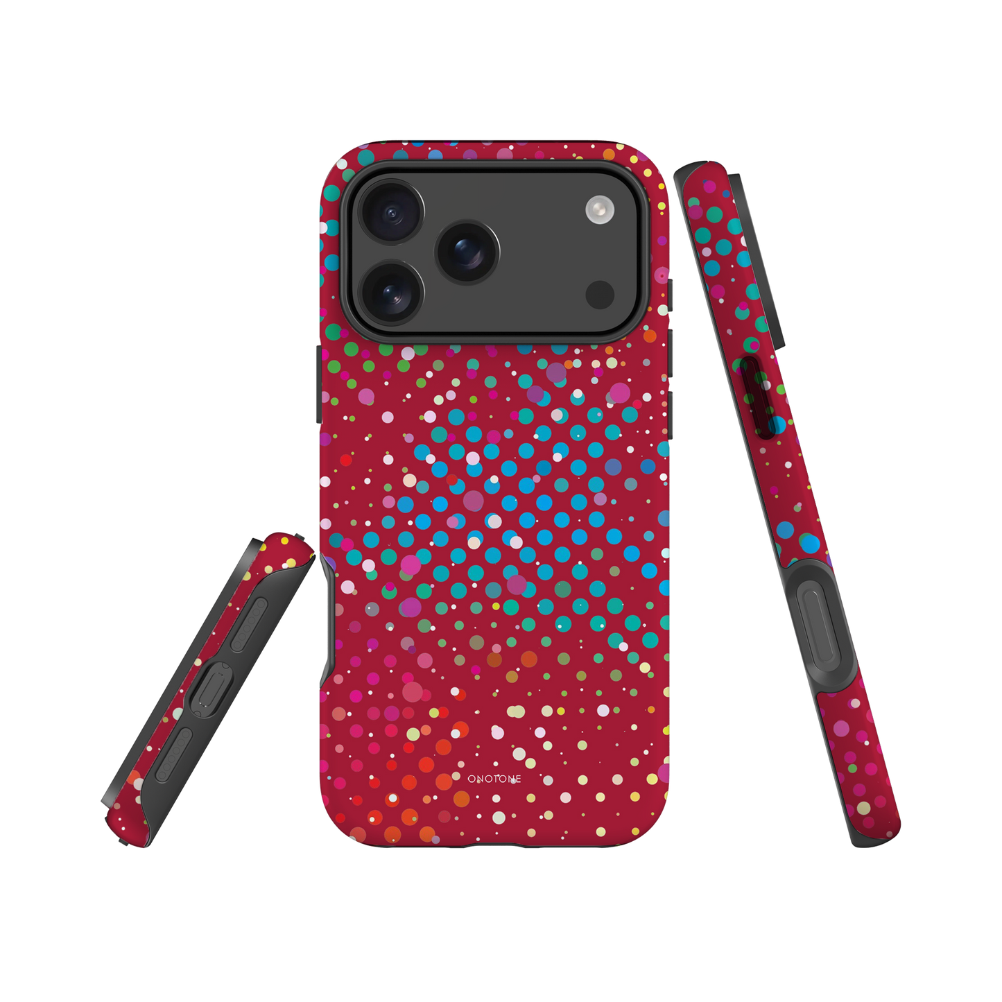 Maroon Red Polka Dot iPhone 17 (MagSafe) Case