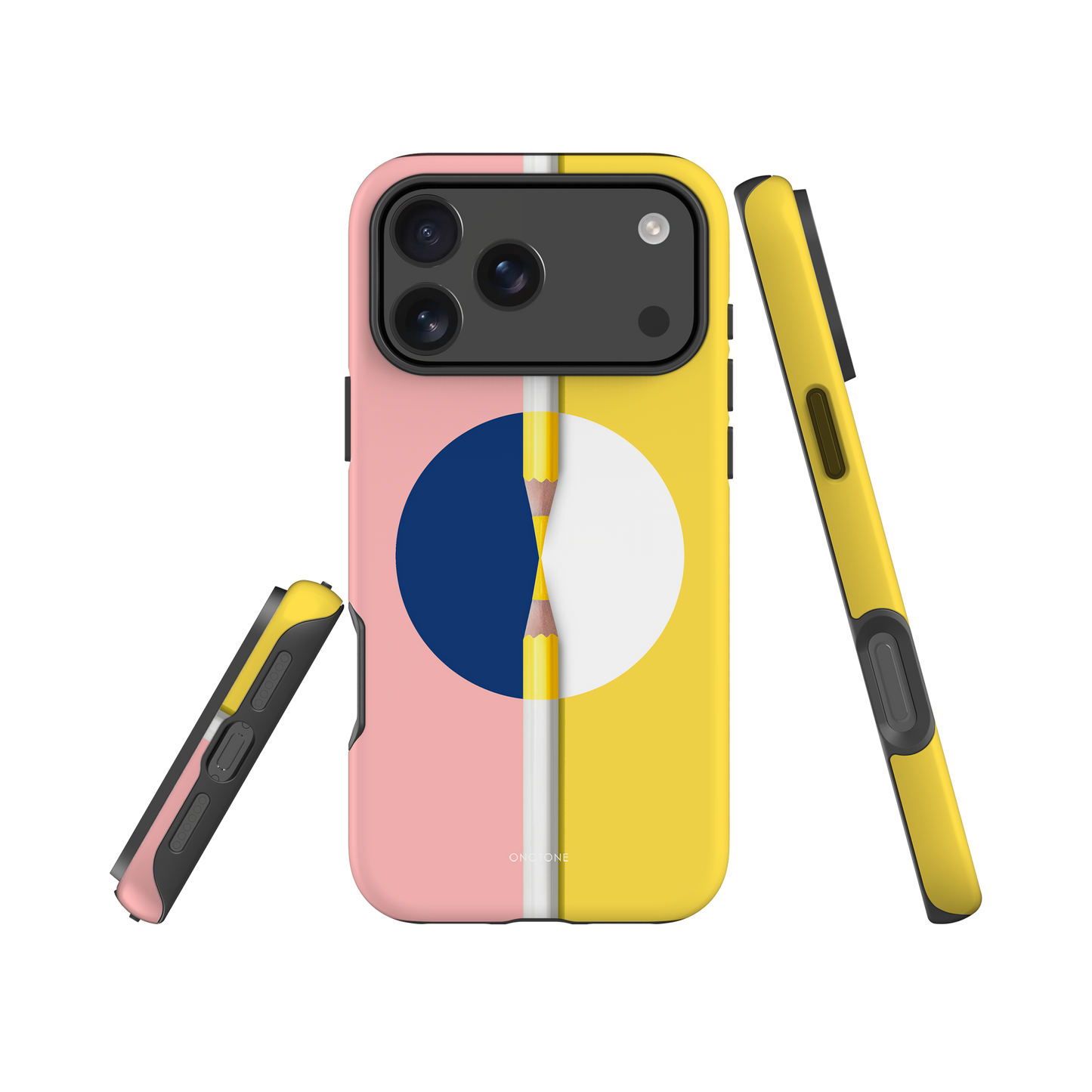 Dual Layer pink & yellow modern iPhone® Case ( MD-2401)