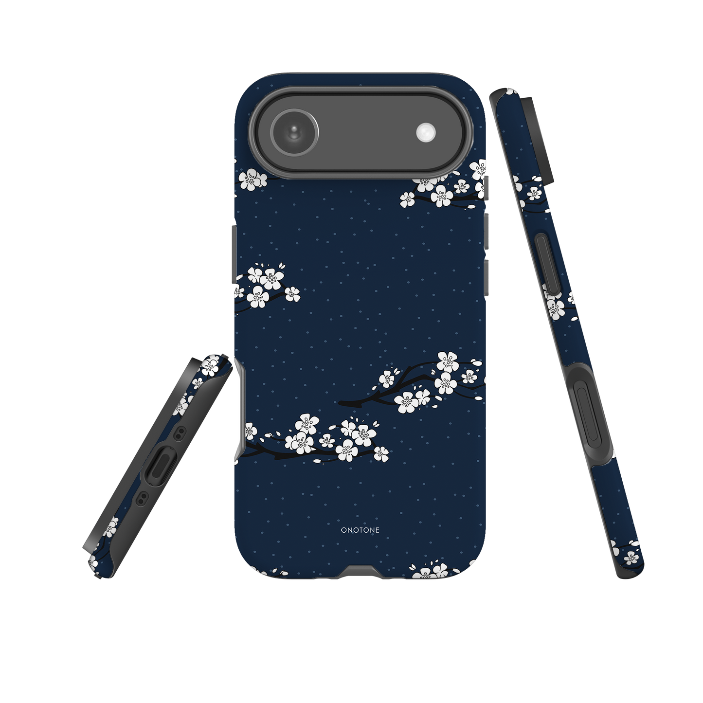 Japanese design indigo iPhone® Case with cherry blossoms (IND-015)