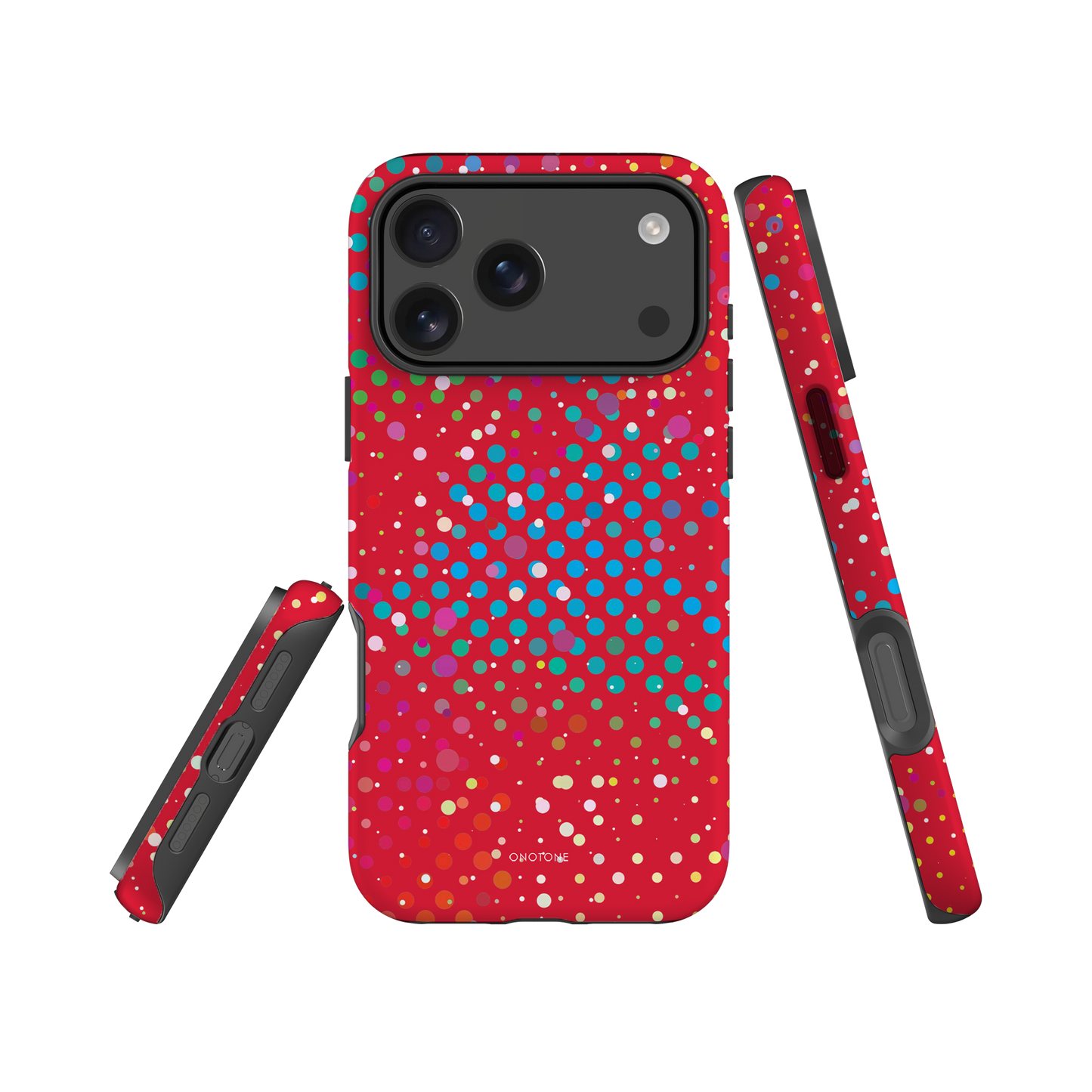 Deep Red Polka Dot iPhone 17 Pro (MagSafe) Case
