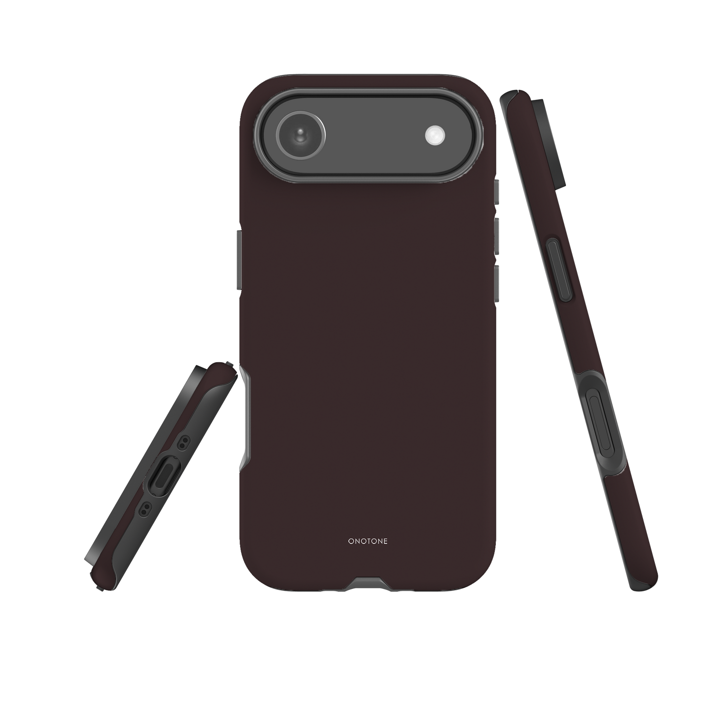 TAUPE BROWN MINIMALIST IPHONE® CASE - PANTONE® CHOCOLATE PLUM
