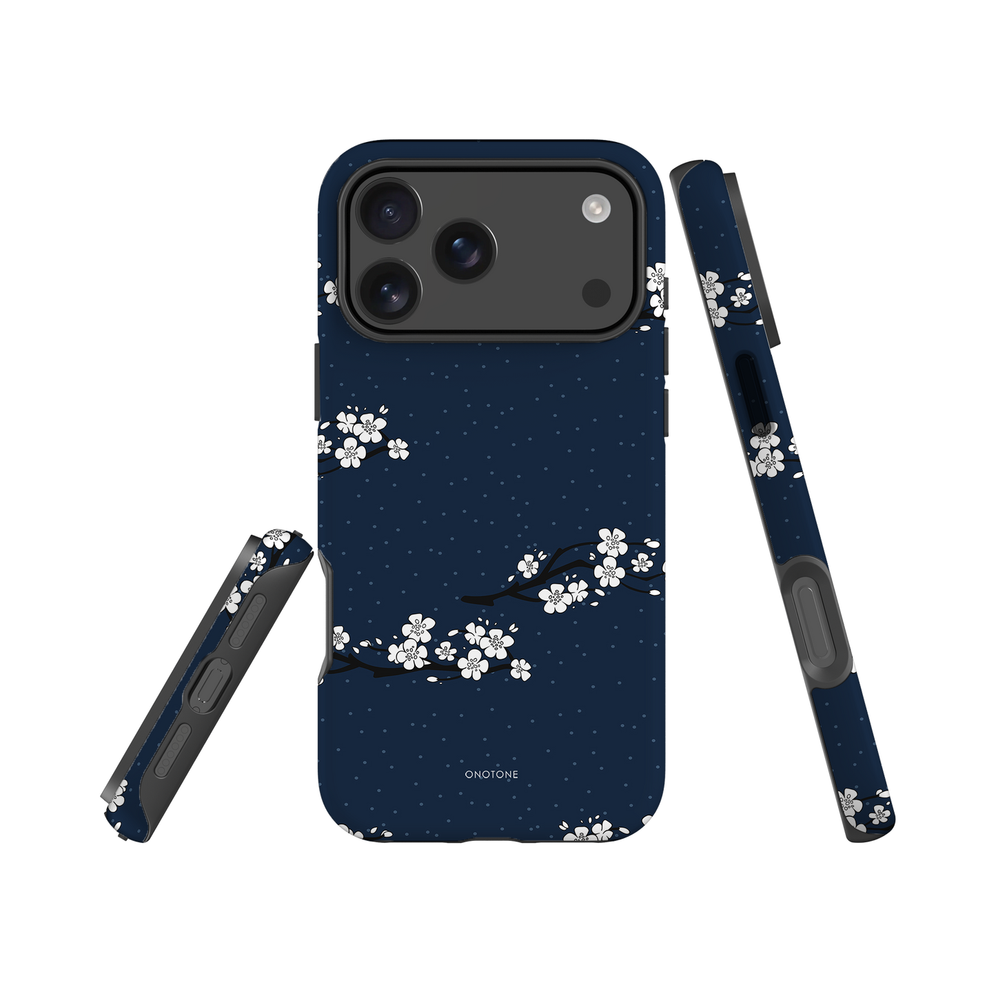 Japanese design indigo iPhone® Case with cherry blossoms (IND-015)