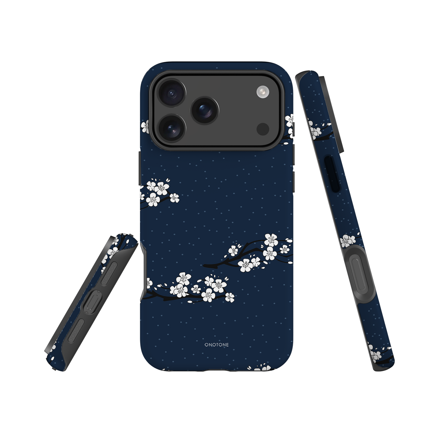 Japanese design indigo iPhone® Case with cherry blossoms (IND-015)