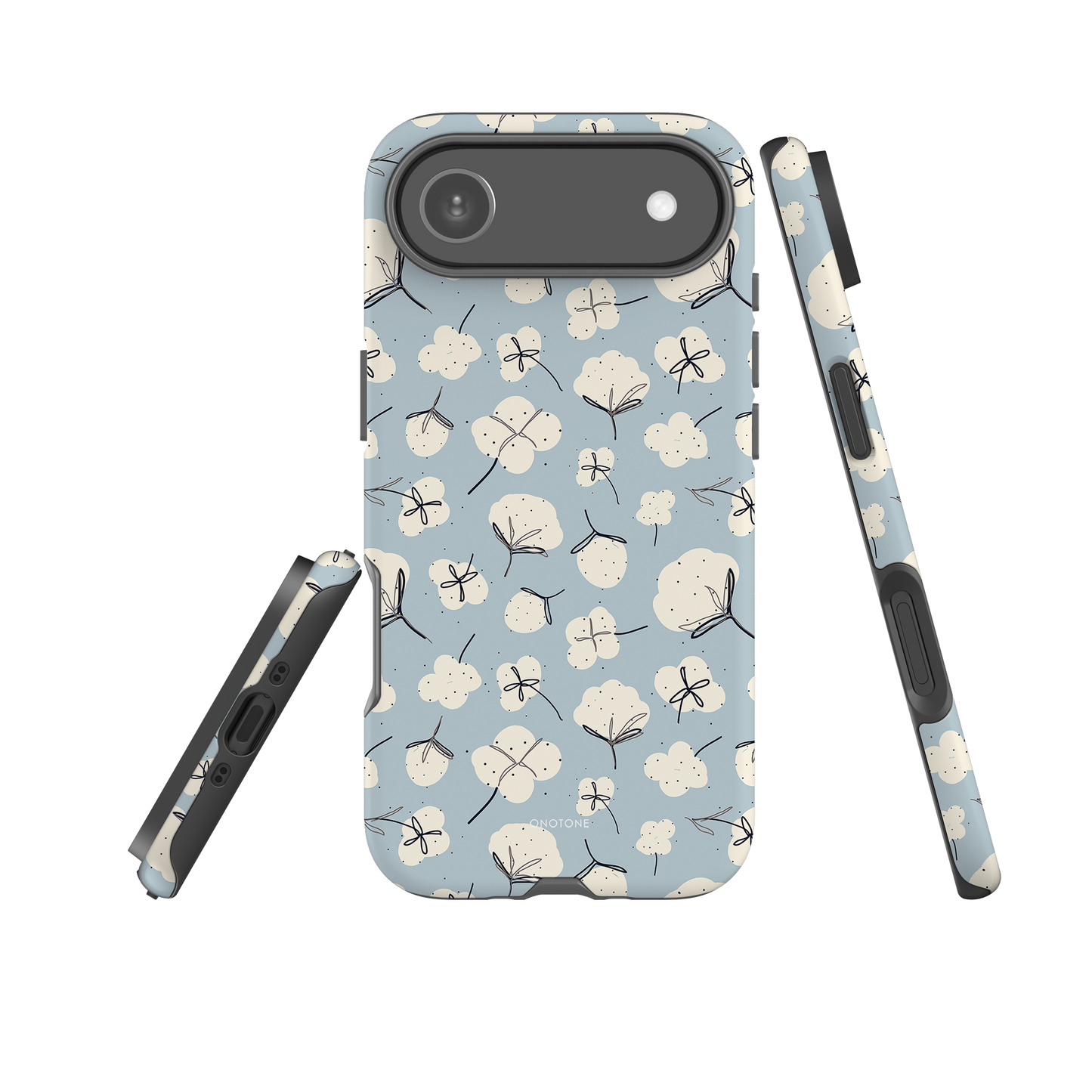 Japanese design indigo iPhone® Case with floral patterns  (IND-027)