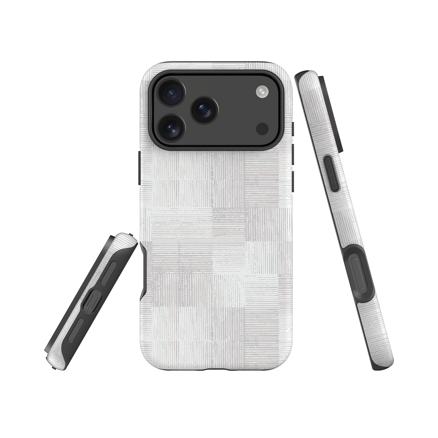 Japanese design indigo iPhone® Case with gray patterns  (IND-034)