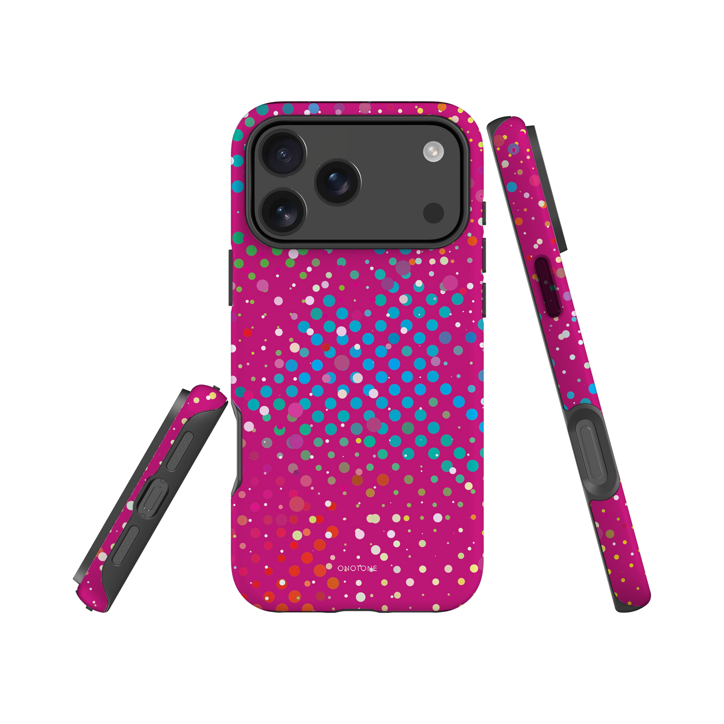 Cerise pink Polka Dot iPhone 17 Pro (MagSafe) Case