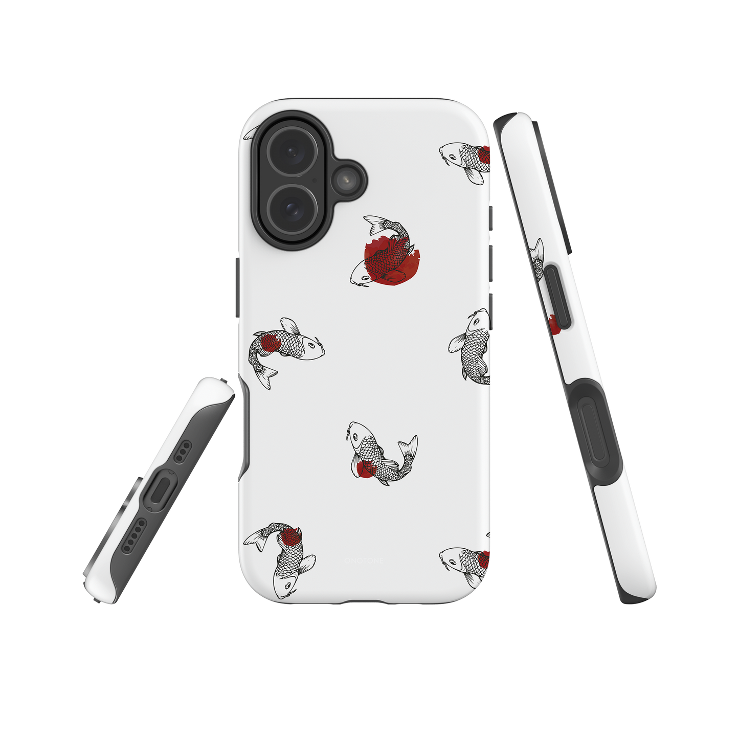 Japanese design indigo iPhone® Case with Koi patterns  (IND-038)