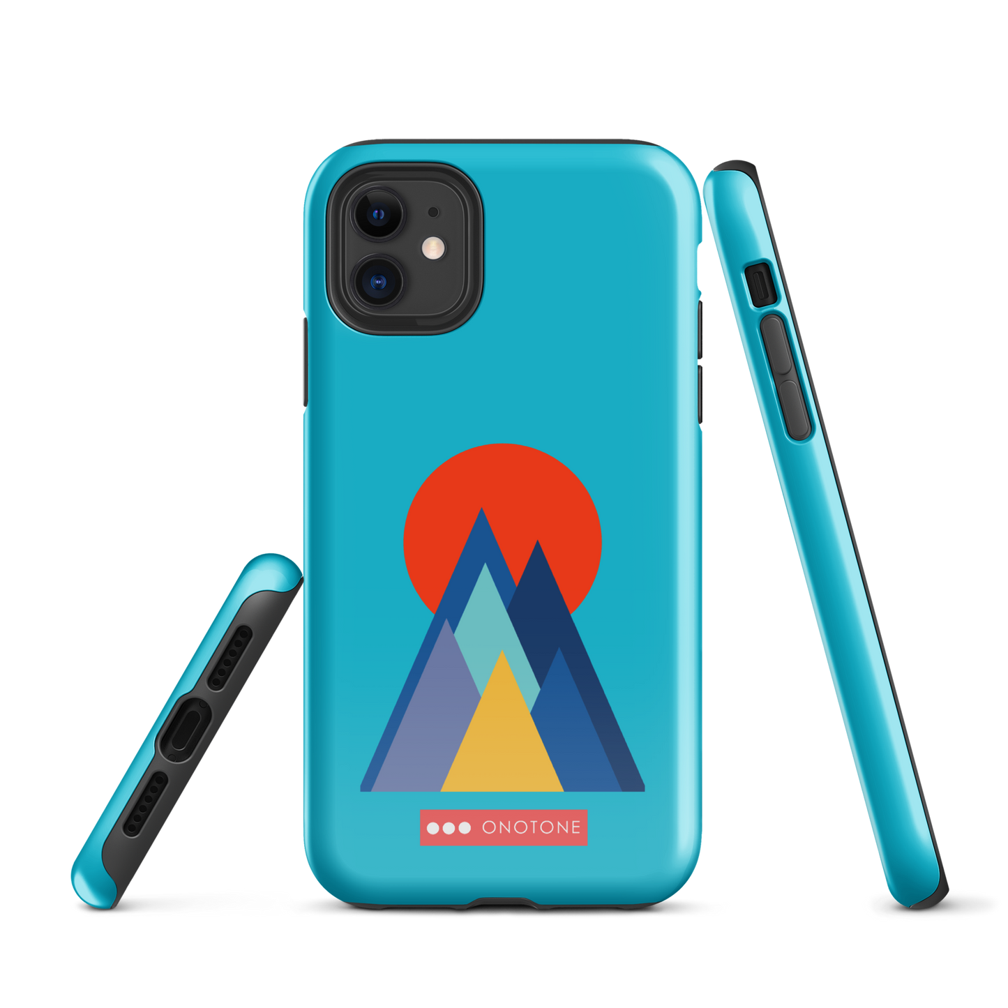 Dual Layer blue modern iPhone® Case