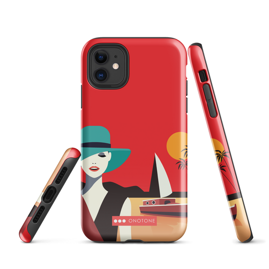 Dual Layer red modern iPhone® Case