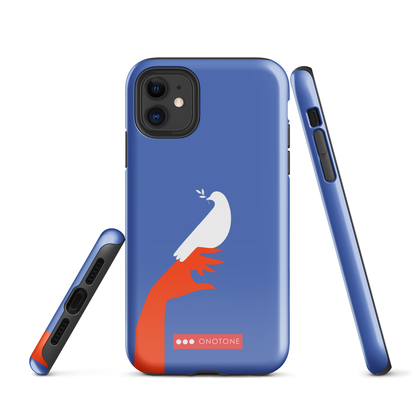 Dual Layer blue modern iPhone® Case