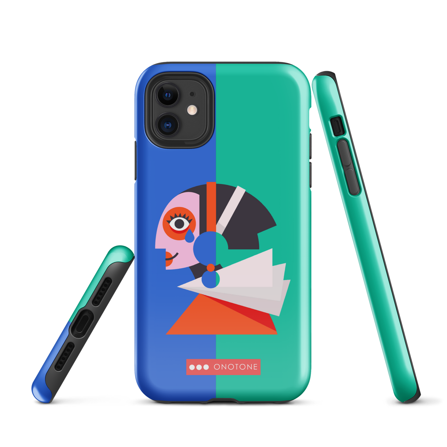 Dual Layer green modern iPhone® Case