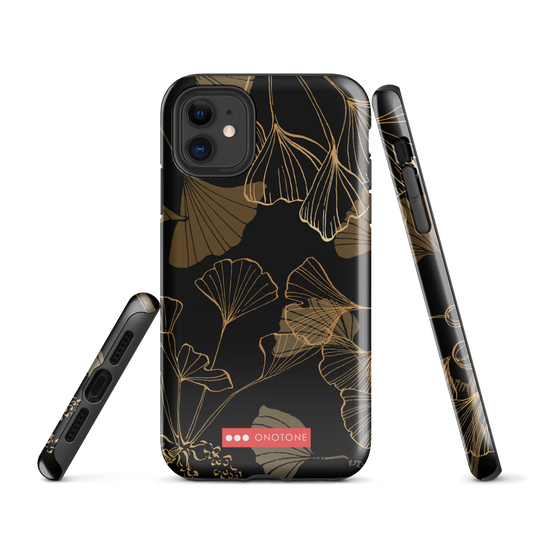 Japanese traditional design indigo iPhone® Case Ginkgo leaves