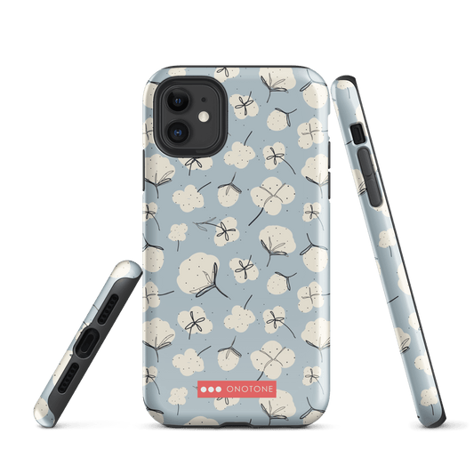 Japanese design indigo iPhone® Case with floral patterns