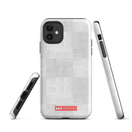 Japanese design indigo iPhone® Case with gray patterns